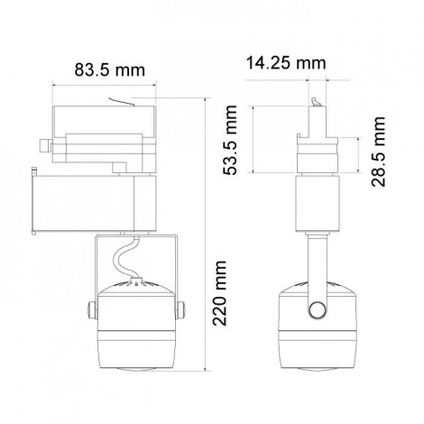 LED Track Light, 40W, 2700K, 220V, COB, 4pin