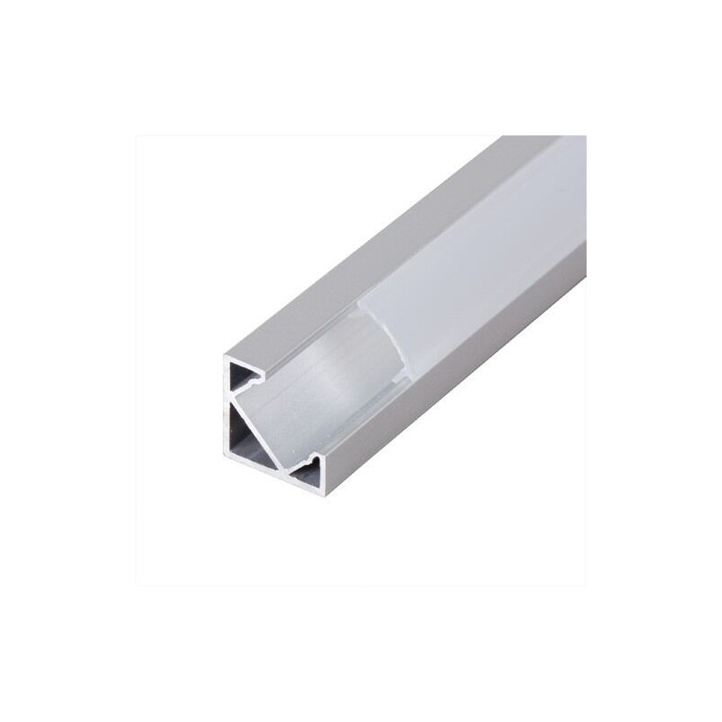 Aluminiumsprofiler til LED bånd, 45 ° hjørneprofil, 2meter cover