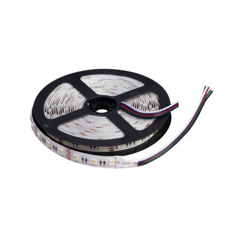 LED Bånd/Strips, RGB+6000K, 14,4 W/m, 12V DC, 60 Led/m, 5 m/rulle, IP20