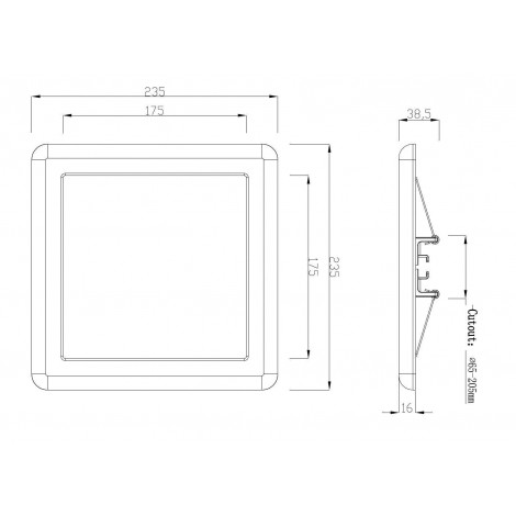 Led smart panel til indbygning og påbygning, kvadratisk, 3000,4000,5700K, 10,13,16W, 230V